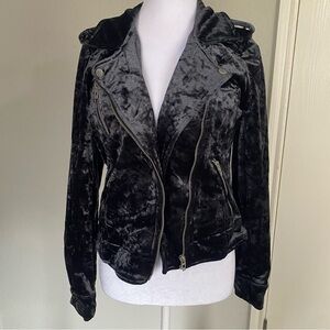 Blank NYC Metallic Crushed Velvet Leather Jacket